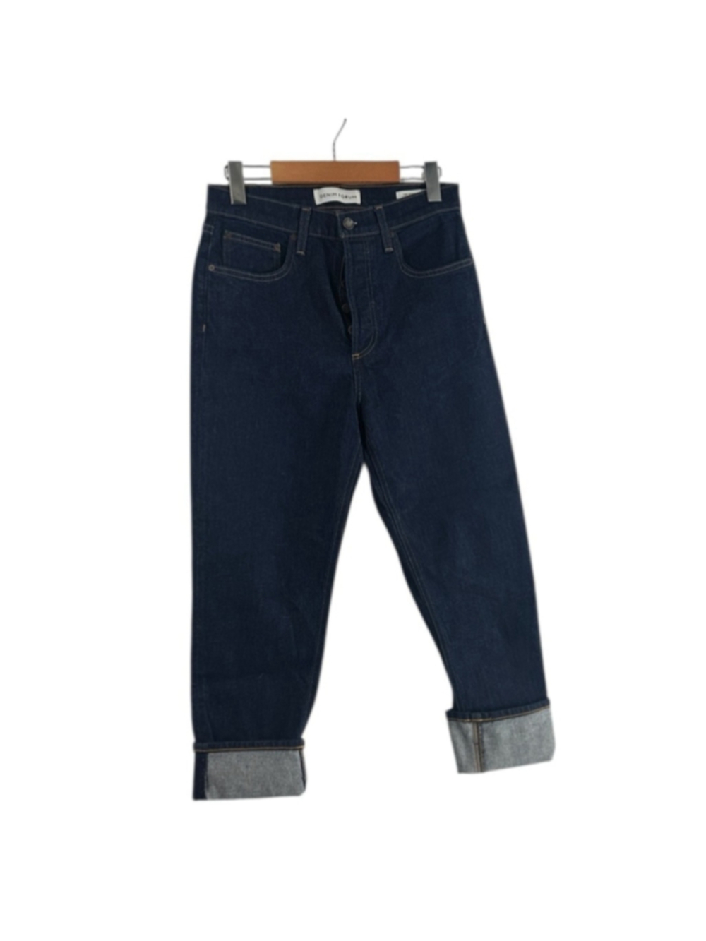Aritzia Denim Forum The yoko high rise slim Jeans dark denim cuffed sz 28